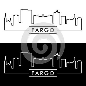 Fargo skyline. Colorful linear style. photo