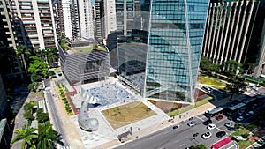 Faria Lima Avenue  postard of downtown district of Sao Paulo Brazil.