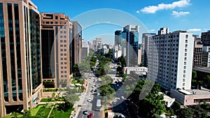 Faria Lima Avenue  postcard of downtown district of Sao Paulo Brazil.