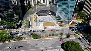 Faria Lima Avenue  postcard of downtown district of Sao Paulo Brazil.