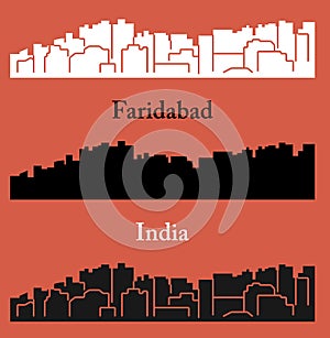 Faridabad, India city silhouette