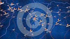 Faridabad map big data visualization. Futuristic map infographic of city in India. Visual map data complexity in modern