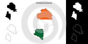 Faridabad outline map