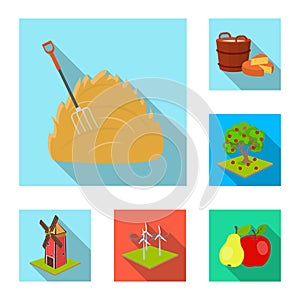 Farm and agriculture flat icons in set collection for design. Garden and plants isometric vector symbol stock web