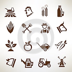 Farm and agriculture vector icons