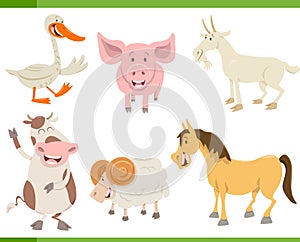 Farm animal characters set