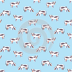 Farm animal cow seamless pattern