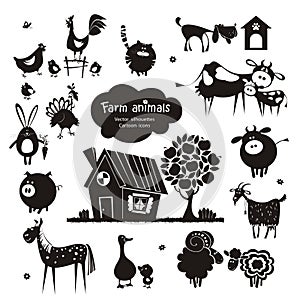 Farm animal icons.