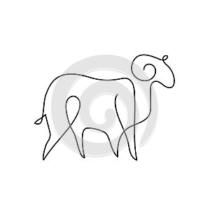 Farm animal. Vector graphics in a minimalistic style. Logo illustration.