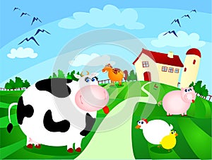 Farm with animals