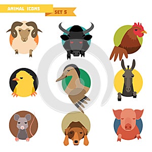 Farm animals avatars photo