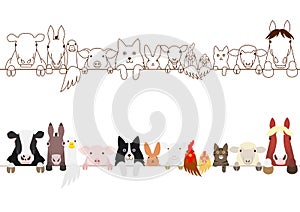 Farm animals border set