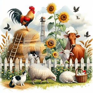 Farm animals cartoon