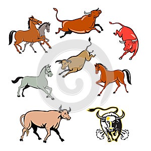 Farm Animals Cartoon Set