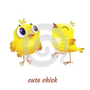 Cute cartoon chicken. Vector Illustration. photo