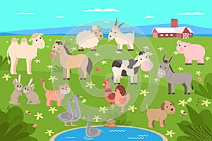 Farm animals set vector