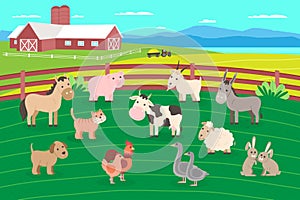 Farm animals set vector