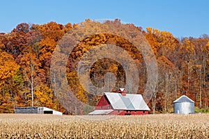 Farm and Autumn Hillside