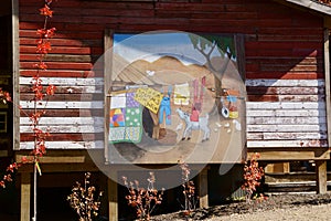 Farm barn with painted mural