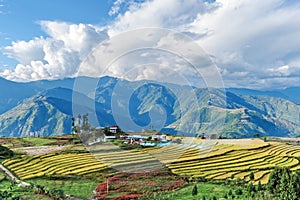 Farm in Bhutan eastern mountains photo