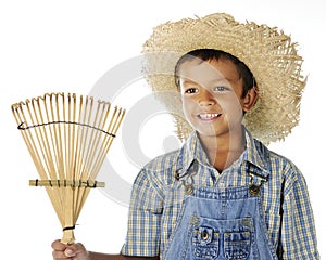 Farm Boy with Rake