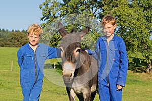 Farm Boys with their donkey