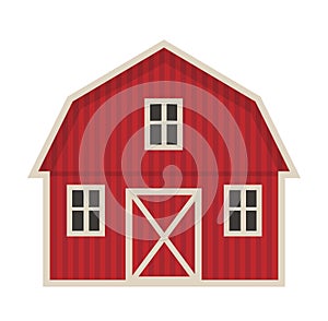 Farm building icon flat style. Isolated on white background. Vector illustration.