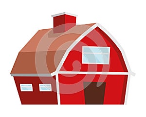 Farm building semi flat color vector object