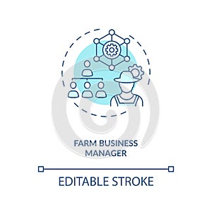 Farm business manager concept icon