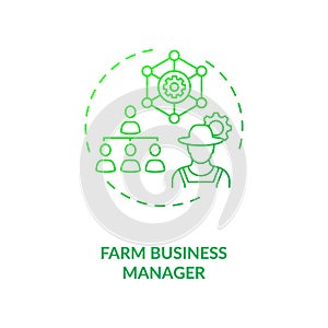 Farm business manager concept icon