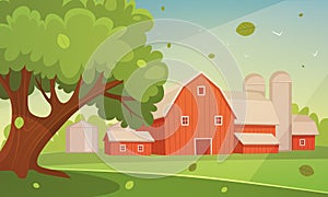 Farm Cartoon Landscape