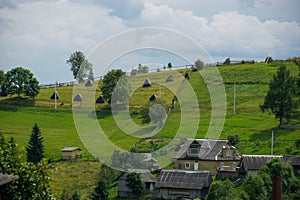 Farm community on Carpathian hill