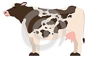 Farm cow icon. Cartoon cattle symbol. Livestock sign