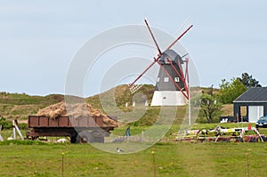 Farm in Denmark with a windmill
