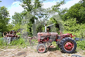 Farm Equipment Tractor Junkyard Landscape
