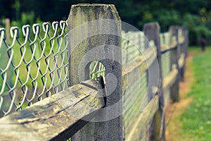 Farm fence wood chainlink