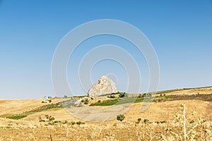 Farm fields near Corleone in Sicily, Italy