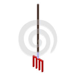 Farm fork icon, isometric style