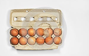 Farm Fresh Brown Eggs with Feather & Straw