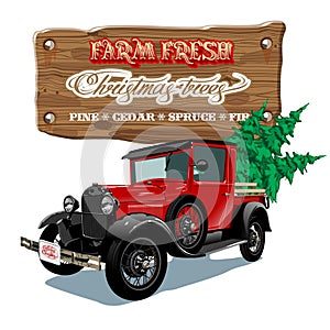 Farm Fresh Christmas Trees retro poster