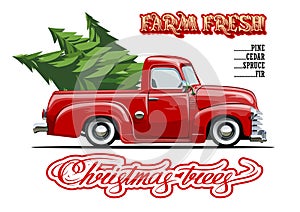 Farm Fresh Christmas Trees retro poster