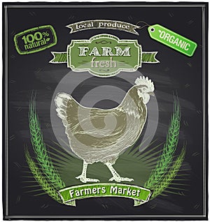 Farm fresh market chalkboard sign.