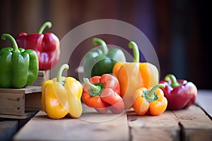 farm-fresh organic bell peppers in multiple colors