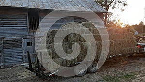 Farm hay barn wagon