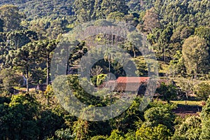 Farm house aorund forest