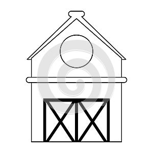 Farm house building symbol black and white