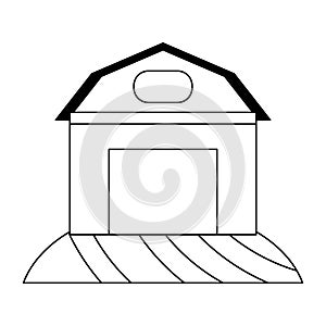 Farm house building symbol black and white