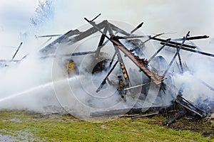 Farm house burns down by fire