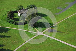 Farm house at crossroads