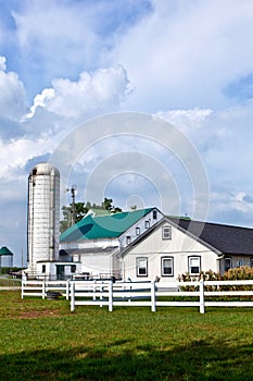 Farm house with field and silo